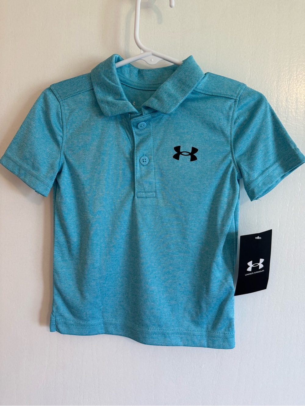 Under Armor Boys' Teal Polo Shirt with Black Logo